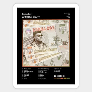 Burna Boy - African Giant Tracklist Album Sticker